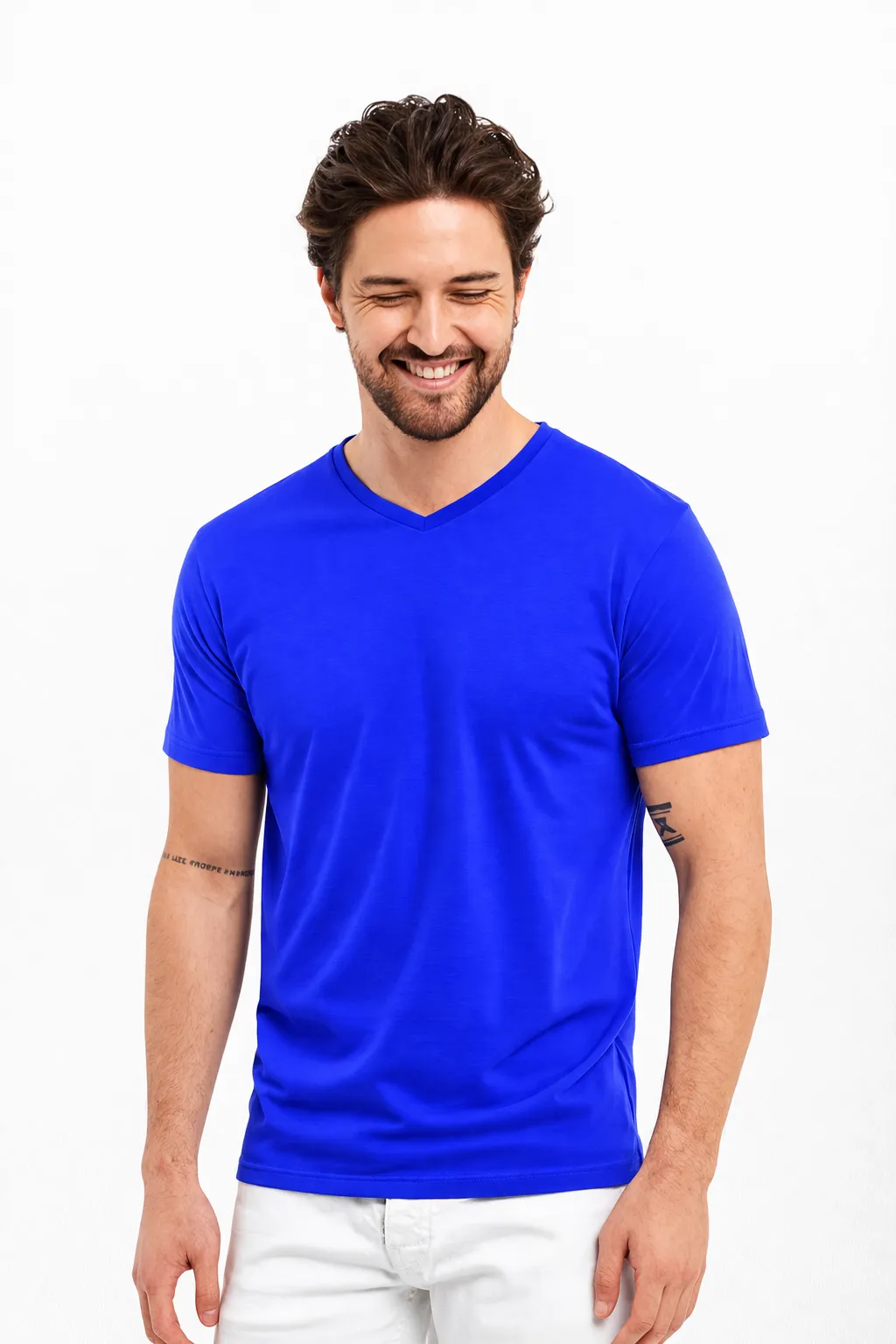 Farklı Renklerde Yüksek Kalite V Yaka Tişört XS-XXL, 3XL - görsel 3
