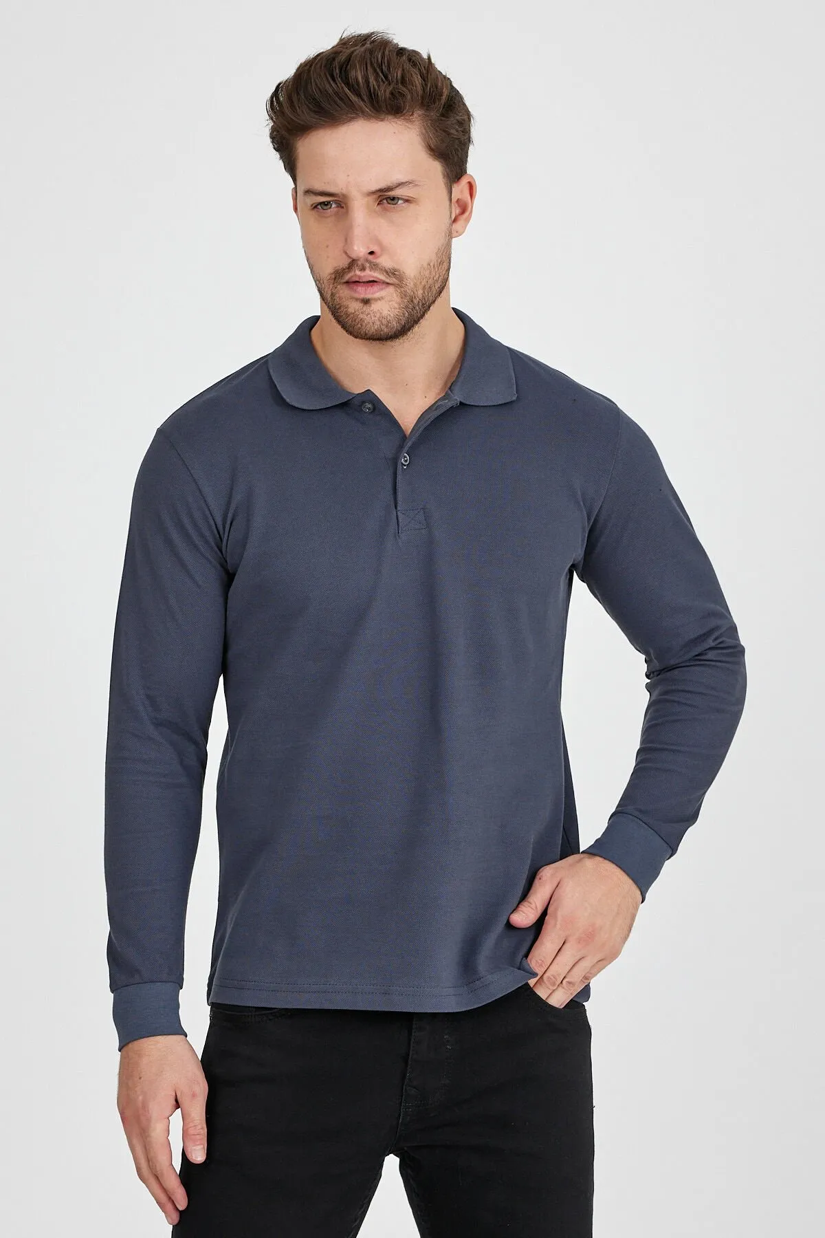 Farklı Renklerde Yüksek Kalite POLO Yaka Uzun Kol  XS-XXL, 3XL %100 PAMUK - görsel 2