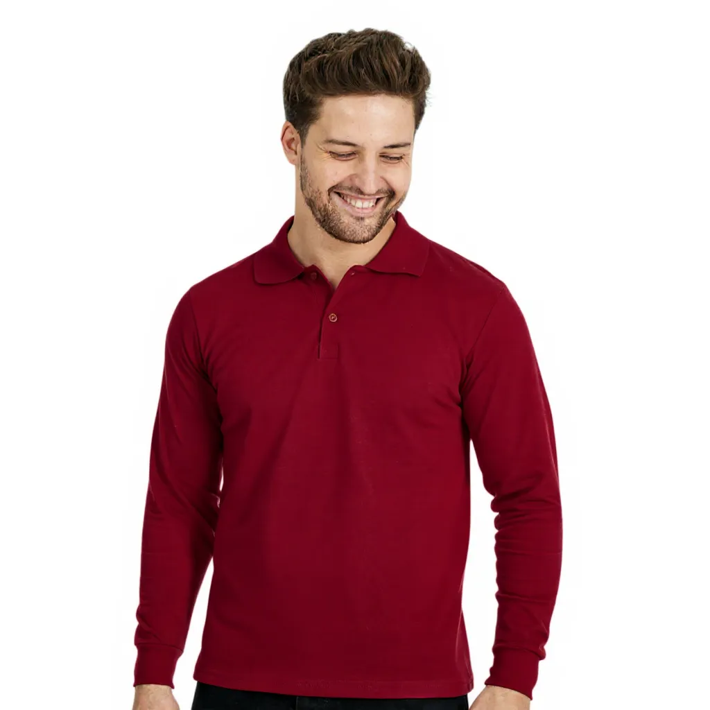 Farklı Renklerde Yüksek Kalite POLO Yaka Uzun Kol  XS-XXL, 3XL %100 PAMUK - görsel 3