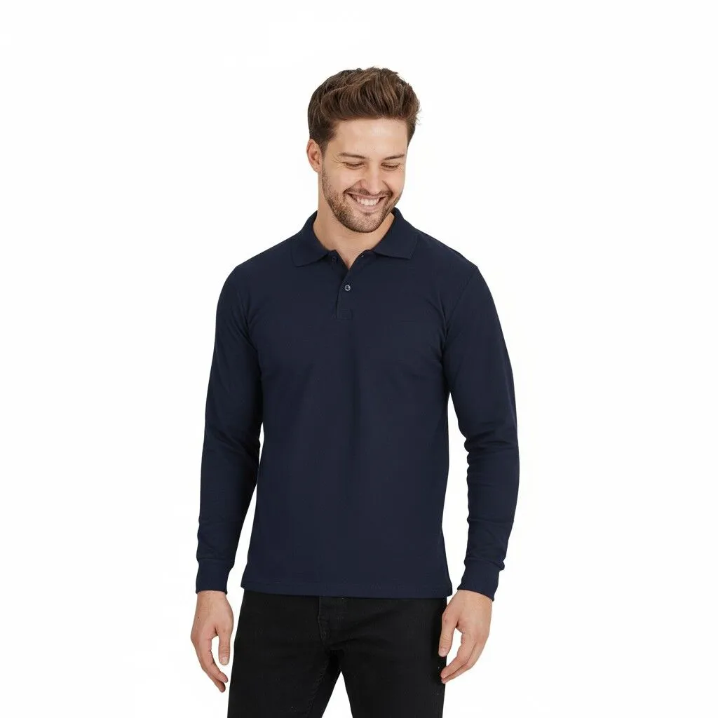 Farklı Renklerde Yüksek Kalite POLO Yaka Uzun Kol  XS-XXL, 3XL %100 PAMUK - görsel 4