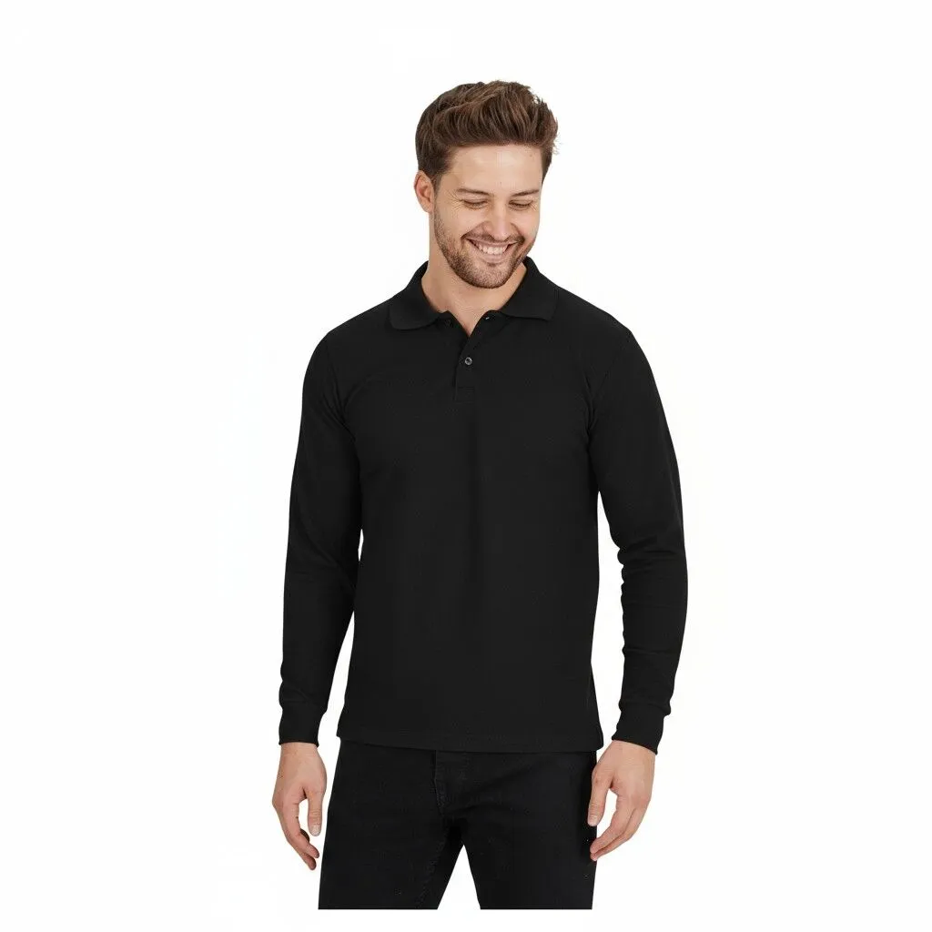 Farklı Renklerde Yüksek Kalite POLO Yaka Uzun Kol  XS-XXL, 3XL %100 PAMUK - görsel 5