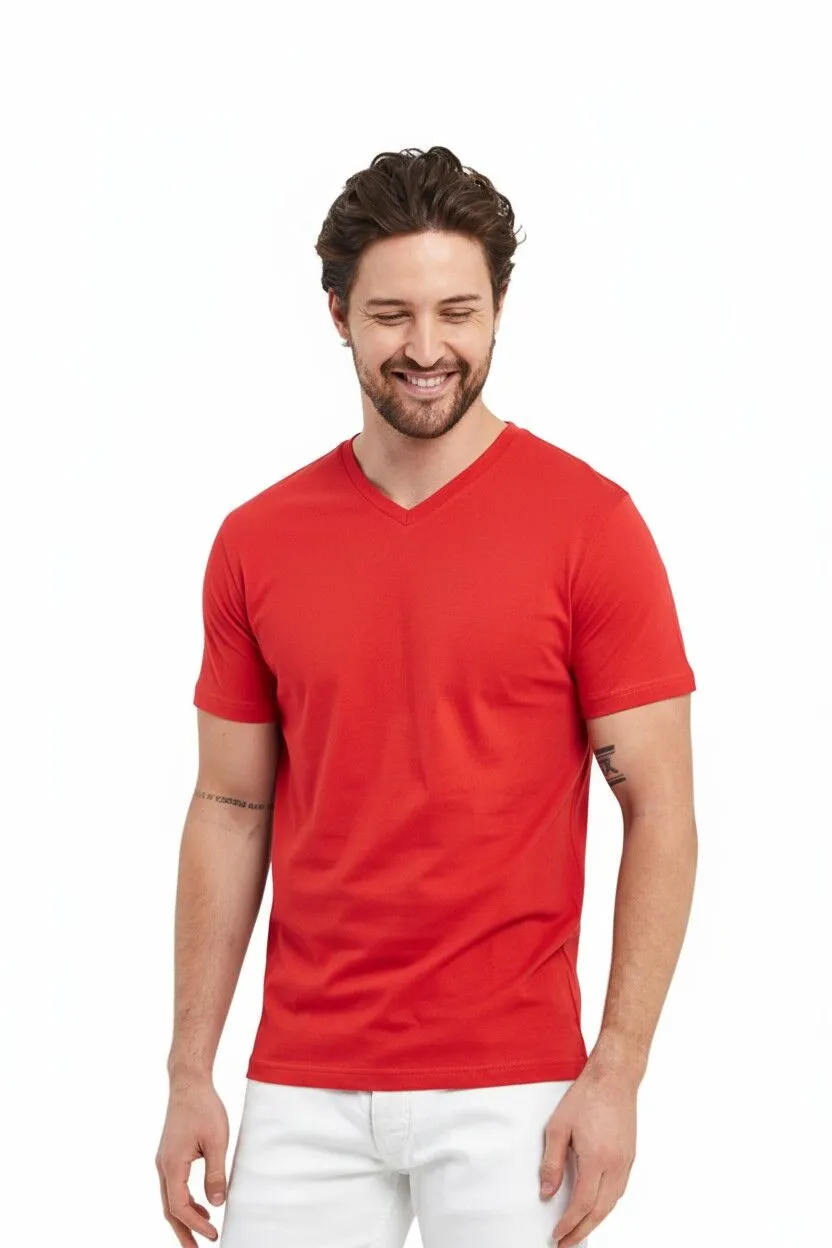 Farklı Renklerde Yüksek Kalite V Yaka Tişört XS-XXL, 3XL